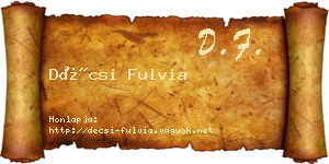 Décsi Fulvia névjegykártya